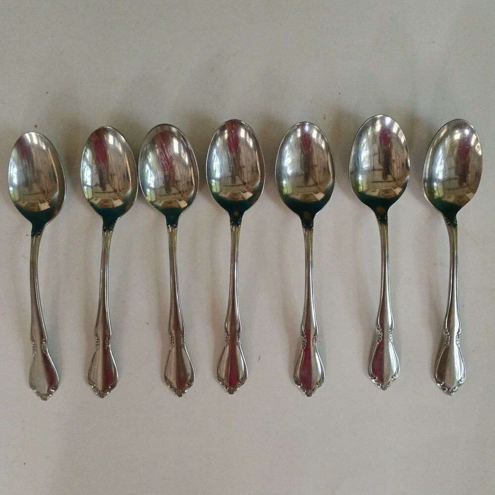 Oneida CHATEAU Soup Spoons Lot of 7 Oneidacraft Deluxe Stainless